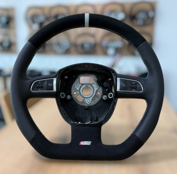 Lenkrad neu bezogen, passend für Audi A3, A4, A6, A8, Q3 und Q7 S Line, Design A672